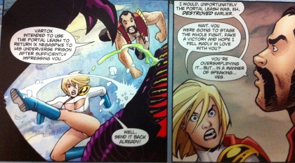 from Power Girl #7. Written by Gray and Palmiotti, art by Conner.