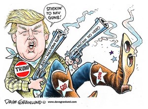 donald trump political cartoon humor gun