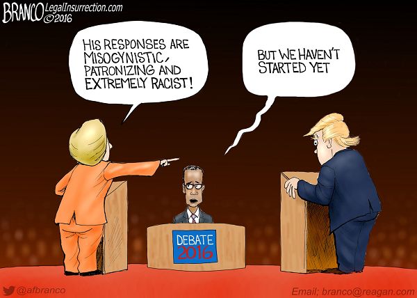 trump clinton debate cartoon 2016